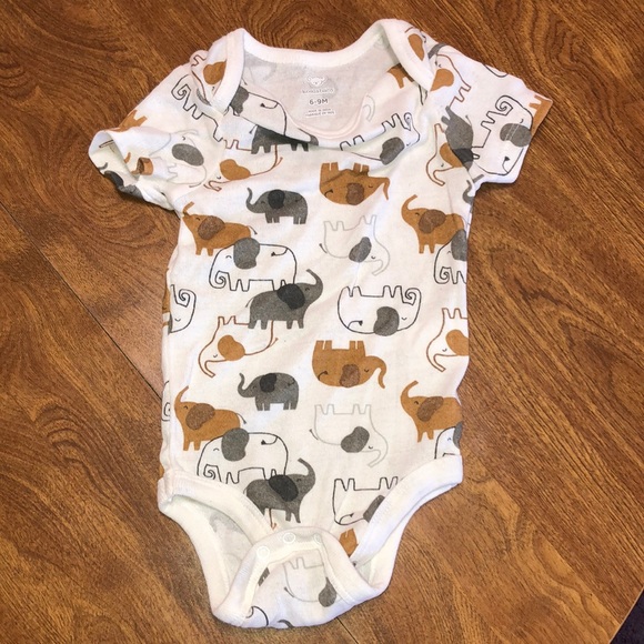 Elephant Print Baby Onesie - Picture 1 of 2